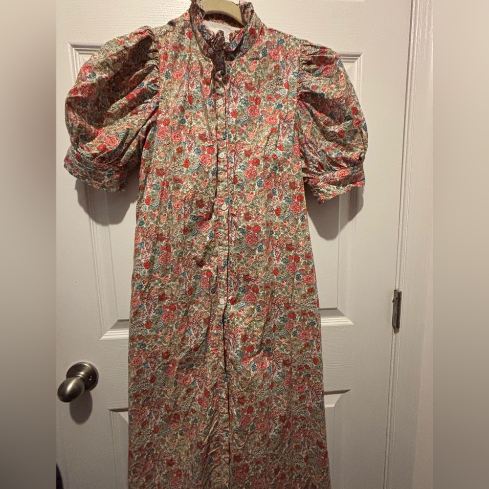 Floral Ruffle Collar Dress